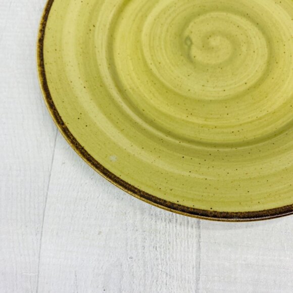 Thomson Pottery Green Swirl Speckle Brown Stoneware Salad Plate Set of 4 - Picture 12 of 16